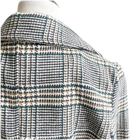 Love Tree Size Large Plaid Longline PeaCoat Belted Multicolor Pockets Preppy - Picture 8 of 13